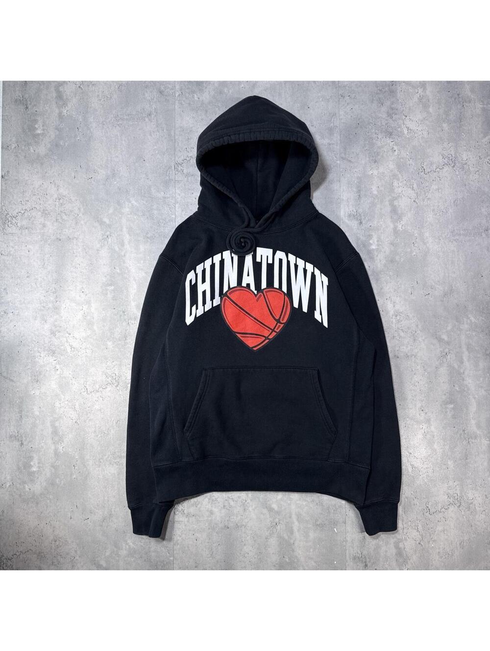 Y2K Chinatown Market 00s Black Hoodie Heart